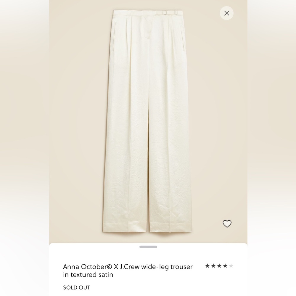 Anna October x J Crew Wide Leg trouser